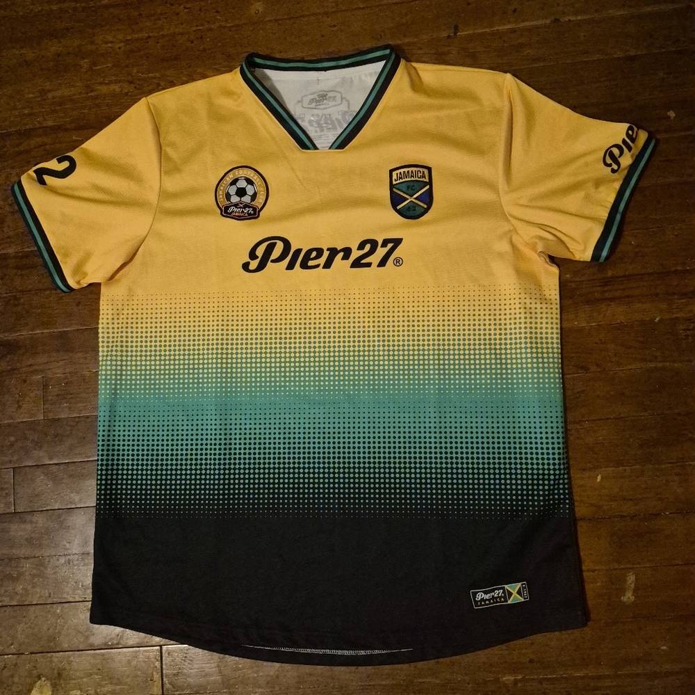 Pier27 Jamaica Soccer Jersey - Yellow/Green/Black Mens Sz XL